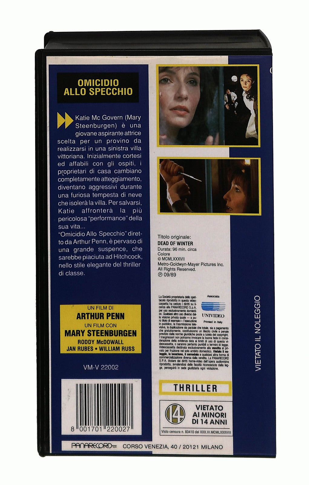 EBOND Omicidio Allo Specchio Panarecord Gallery Mgm Ua VHS VH002557