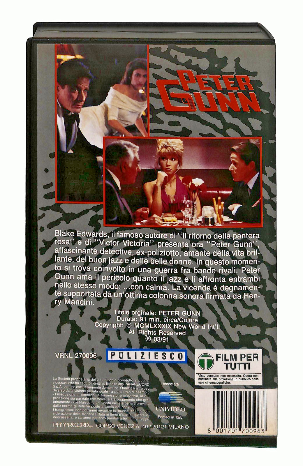 EBOND Peter Gunn Panarecord VHS VH002565