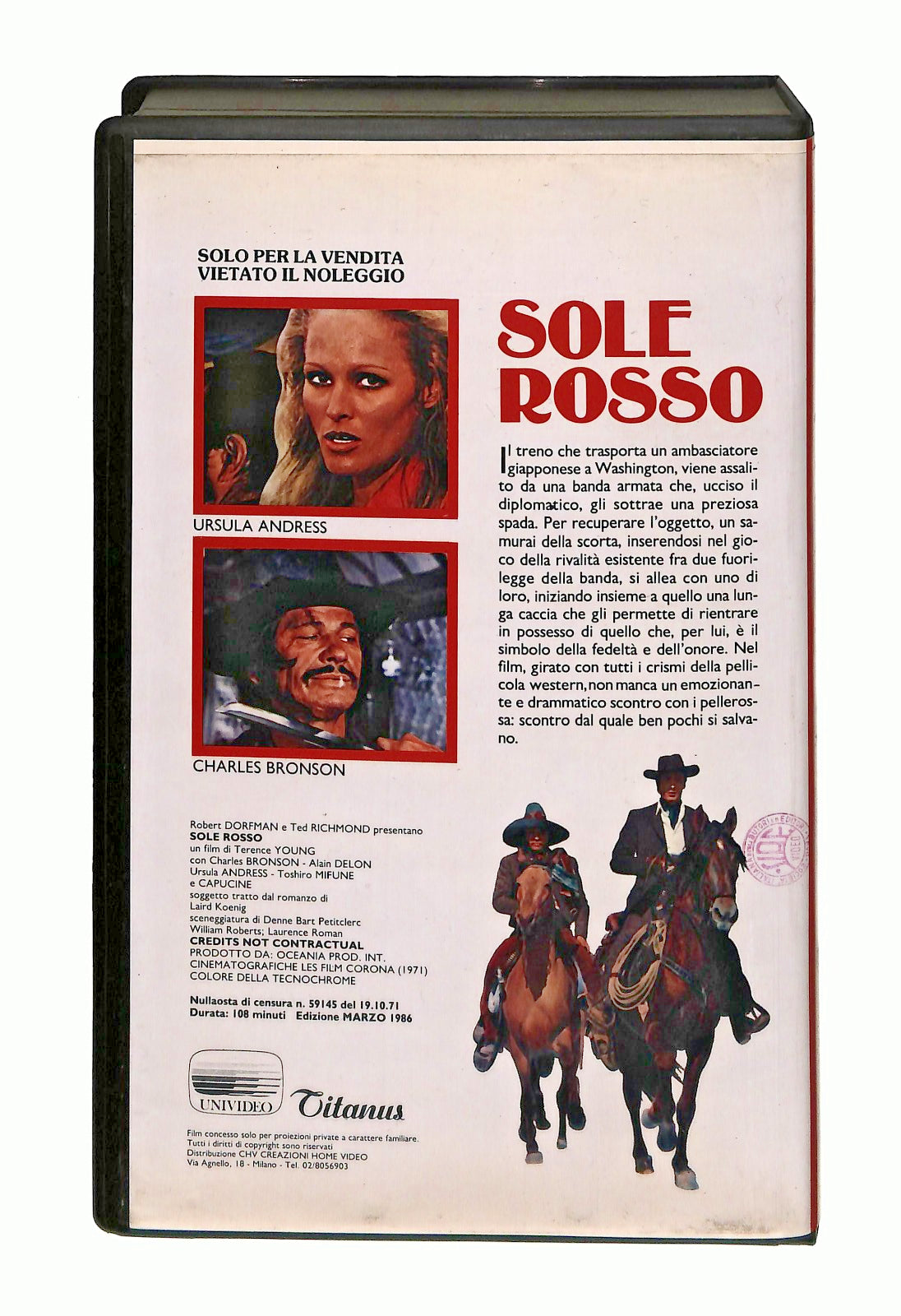 EBOND Sole Rosso Bronson Delon Creazioni Home Video VHS VH002572