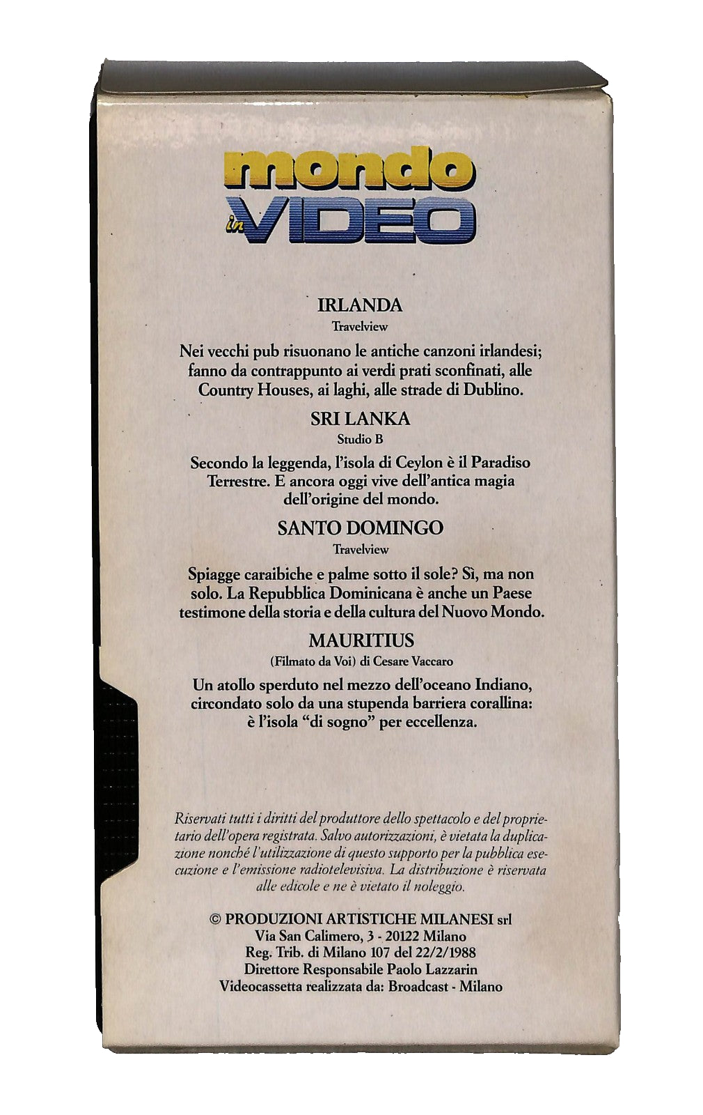 EBOND Irlanda Sri Lanka Santo Domingo Mauritius Mondo In Video N 21 VHS VH002582