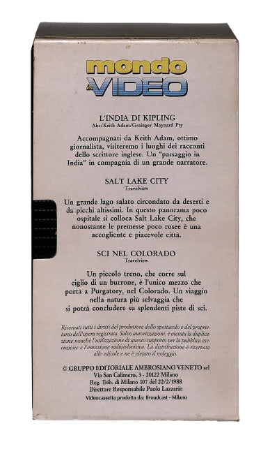 EBOND L India Di Kipling Salt Lake City Mondo In Video N 30 VHS VH002584