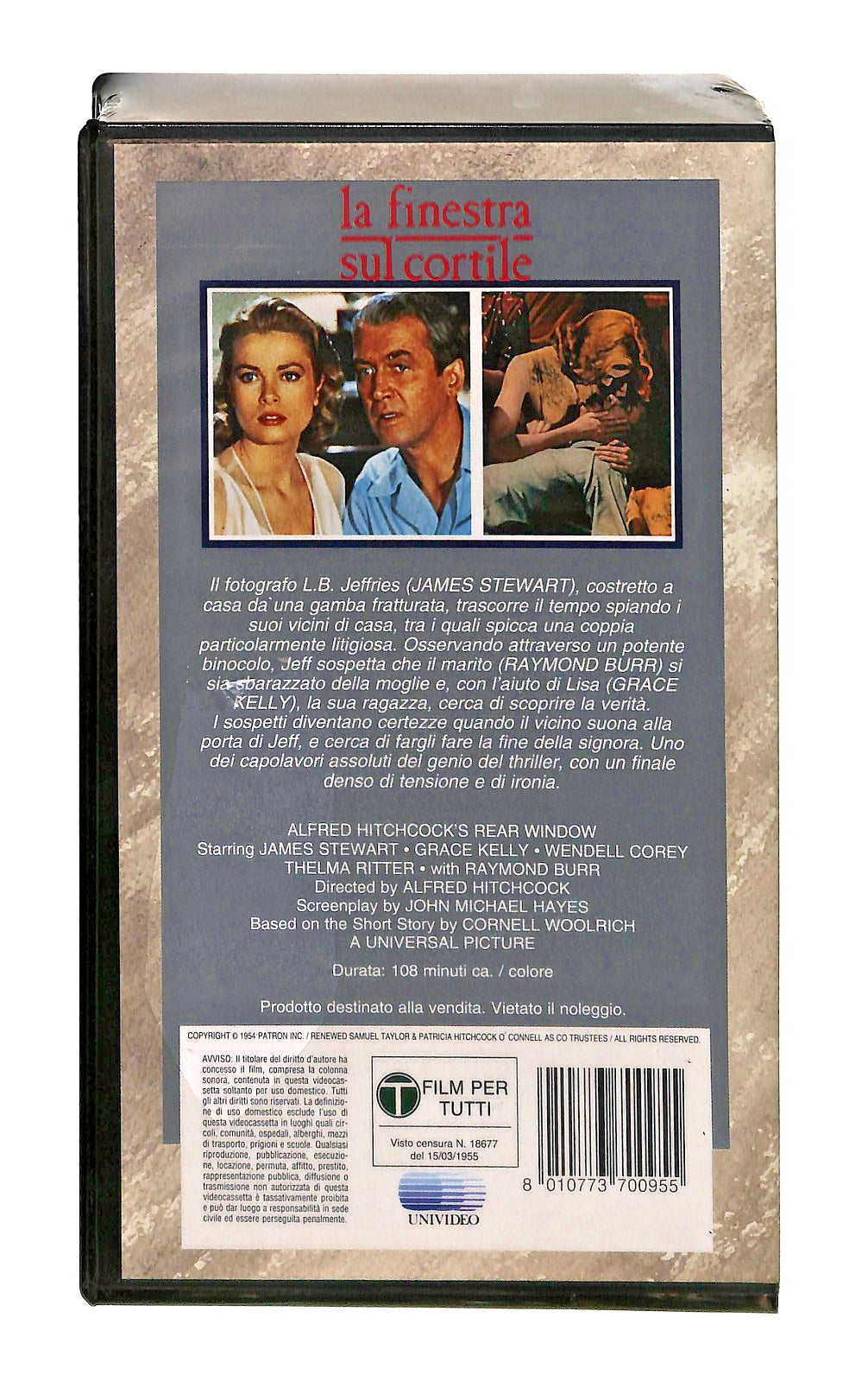 EBOND La Finestra Sul Cortile Hitchcock Universal Cic VHS VH002606