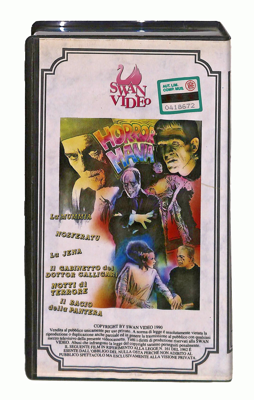 EBOND Notti Di Terrore Horror Collection Swan Video VHS VH002678