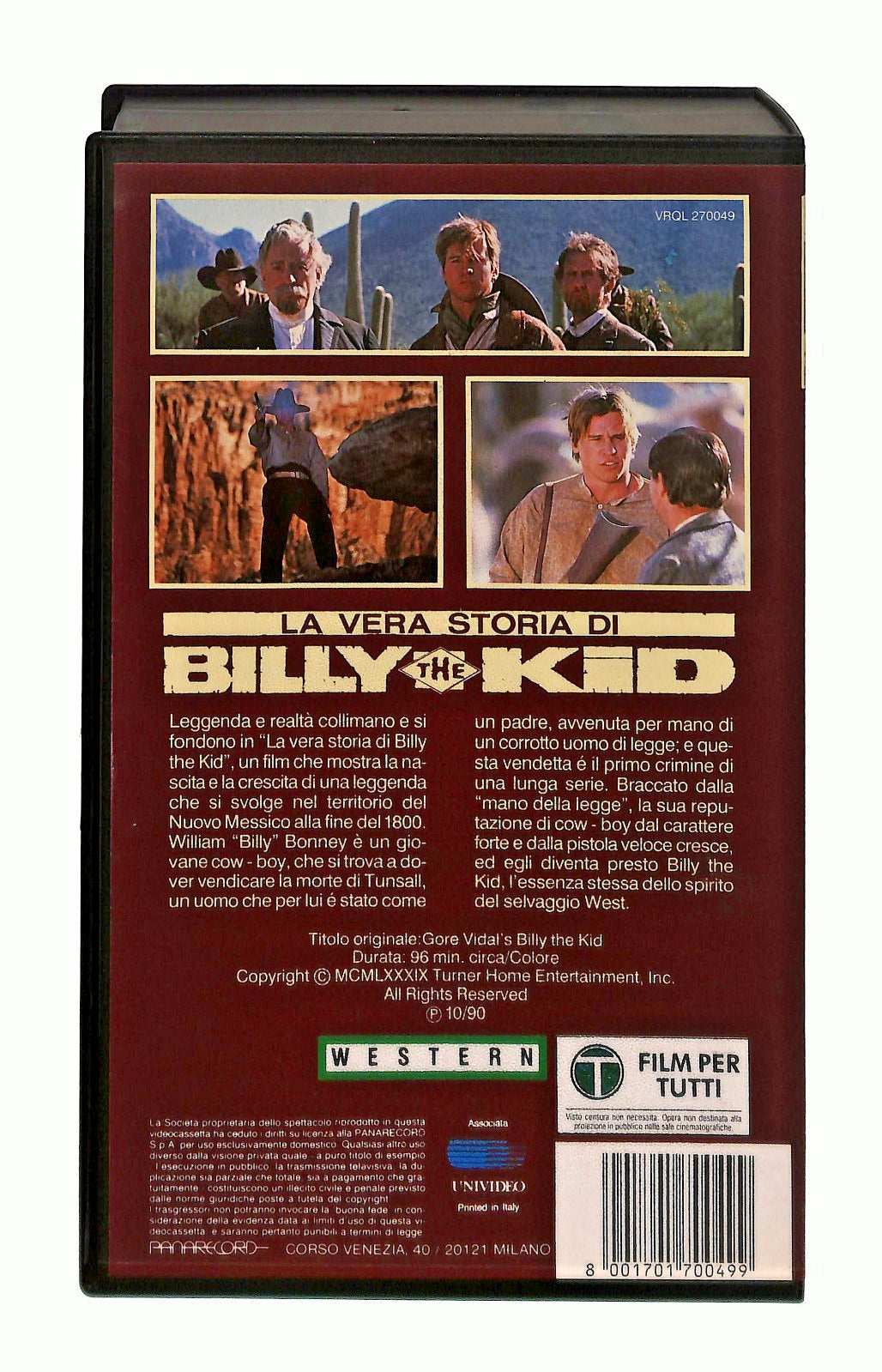 EBOND La Vera Storia Di Billy The Kid Panarecord VHS VH002723