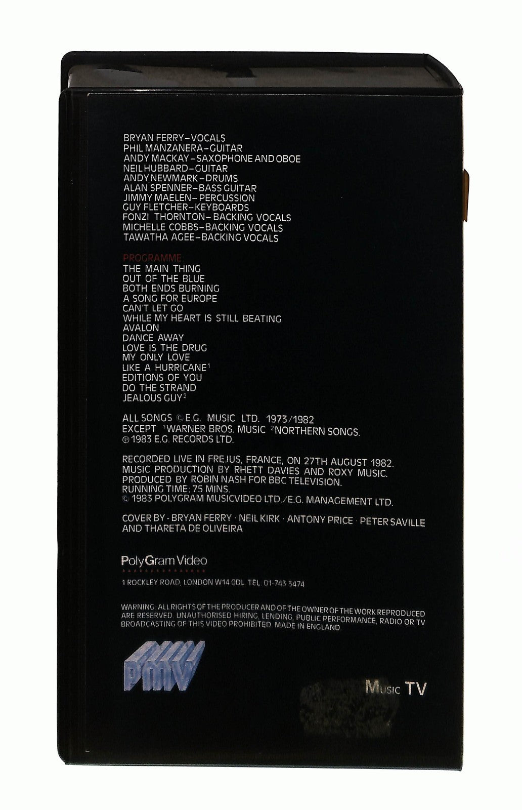 EBOND Roxy Music The High Road No Ita VHS VH002977