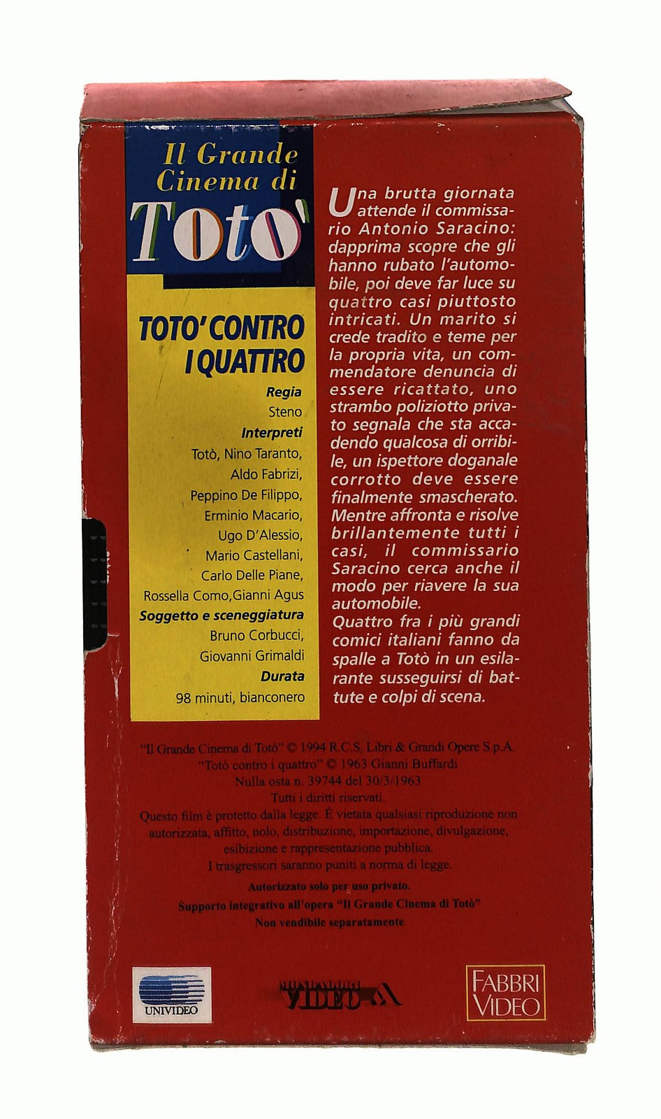 EBOND Toto Contro i Quattro Fabbri Video VHS VH003386