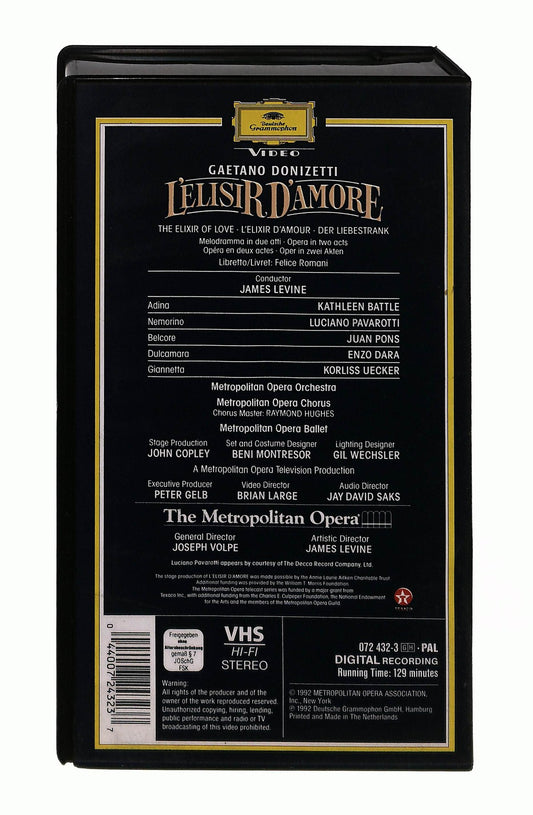 EBOND L Elisir d Amore The Metropolitan Opera VHS VH003387