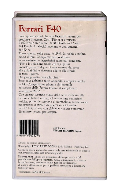 EBOND Ferrari Video Ferrari F40 VHS VH003808