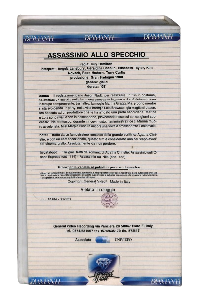 EBOND Assassinio Allo Specchio General Video VHS VH004156