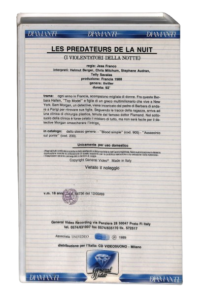 EBOND Les Predateurs De La Nuit I Violentatori Della Notte General VHS VH004157