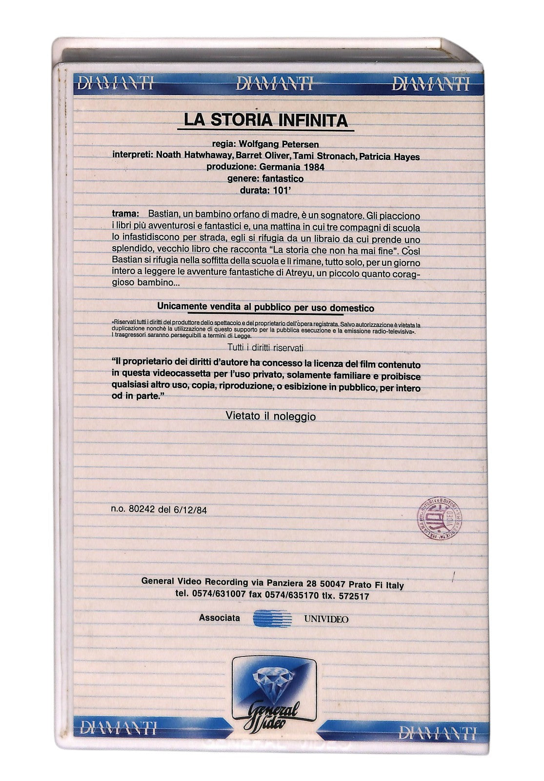 EBOND La Storia Infinita General Video VHS VH004176