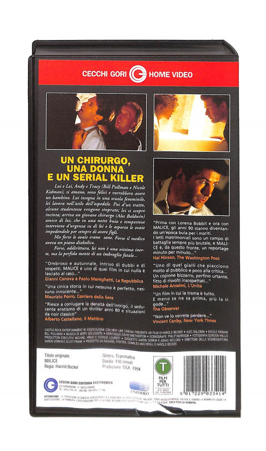 EBOND Malice Il Sospetto Cecchi Gori Home Video VHS VH004383
