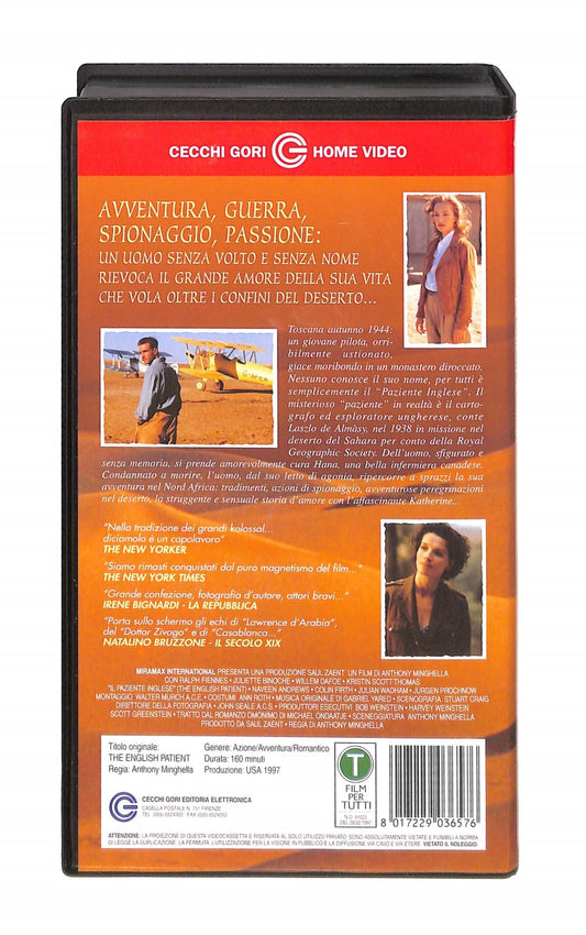 EBOND Il Paziente Inglese Cecchi Gori Home Video VHS VH004405