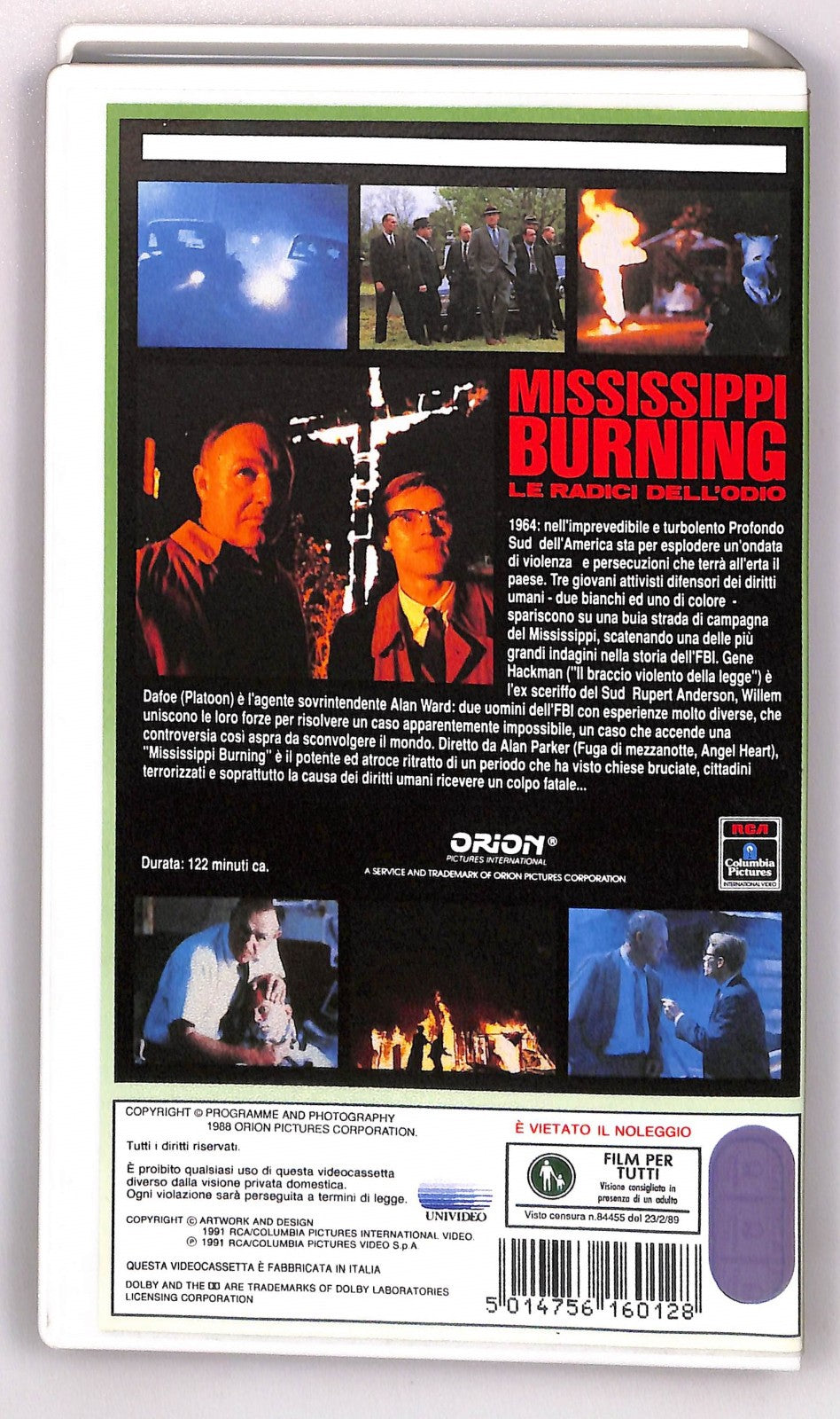 EBOND Missisipi Burning Columbia Winners VHS VH004579