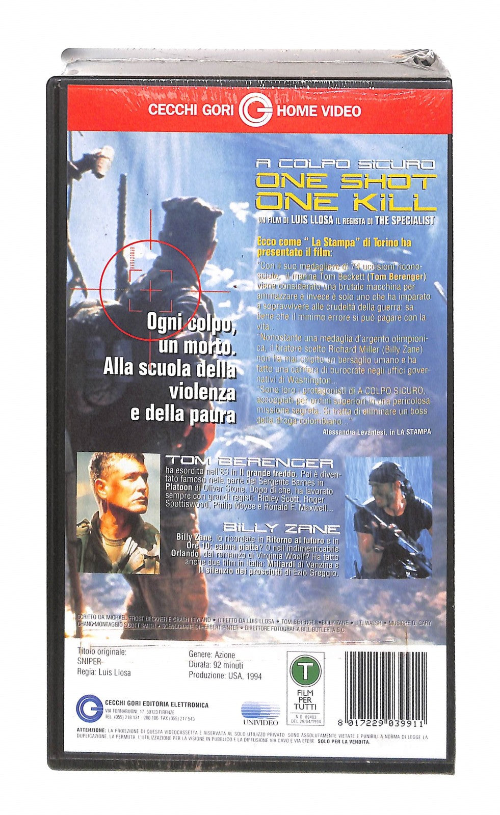 EBOND A Colpo Sicuro One Shot One Kill Cecchi Gori Home Video VHS VH004854
