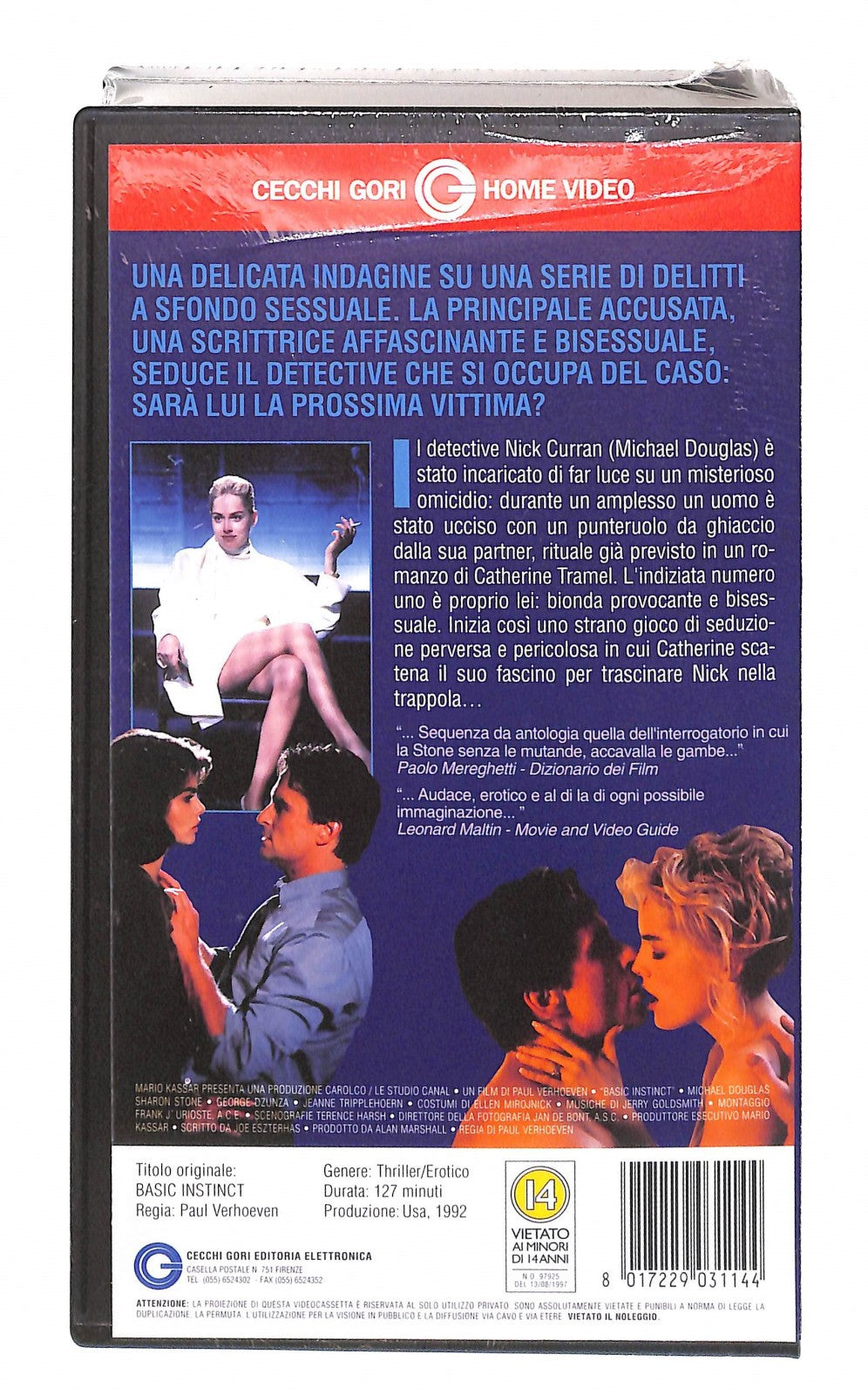 EBOND Basic Instinct Cecchi Gori Home Video VHS VH004855
