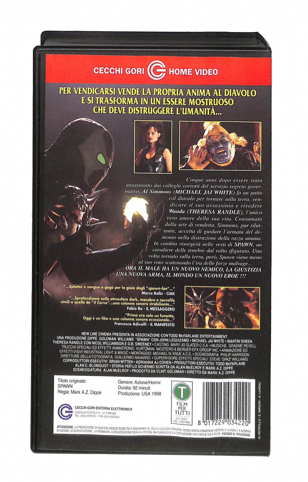 EBOND Spawn Cecchi Gori Home Video VHS VH004871