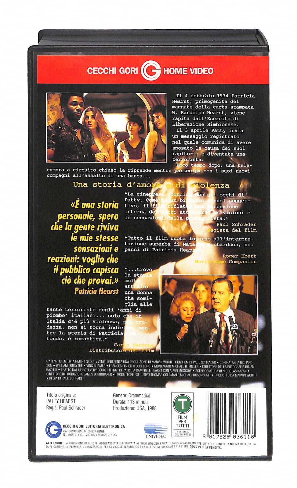 EBOND Patty La Vera Storia Di Patricia Hearst Cecchi Gori Home VHS VH004873