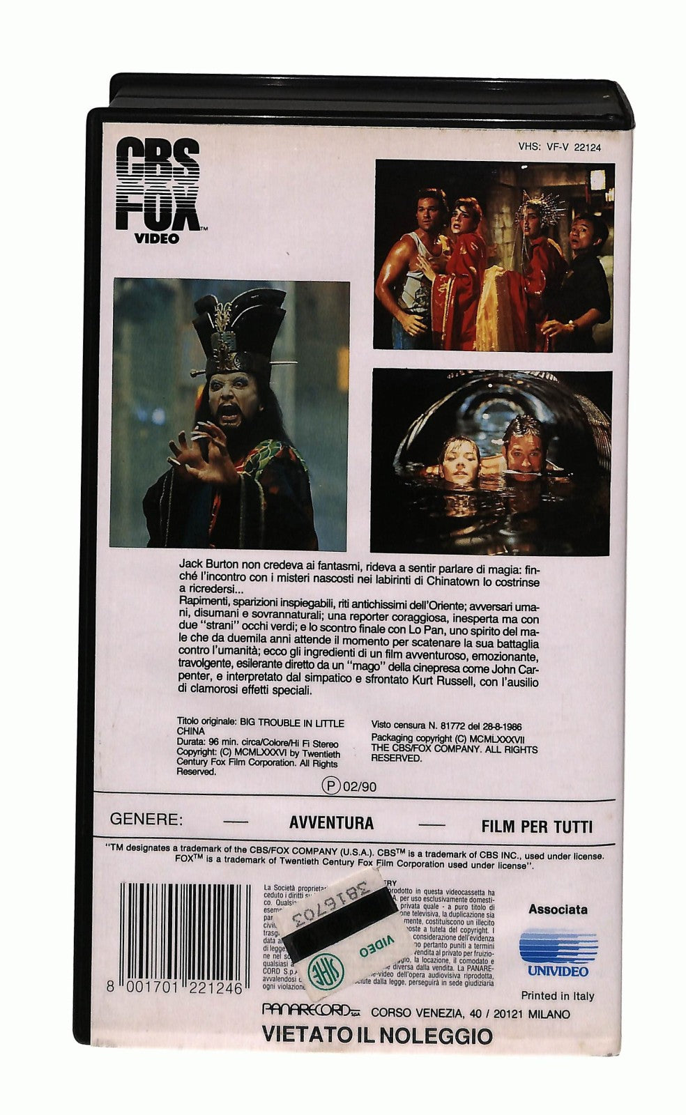 EBOND Grosso Guaio a Chinatown Cbs Fox VHS VH004901