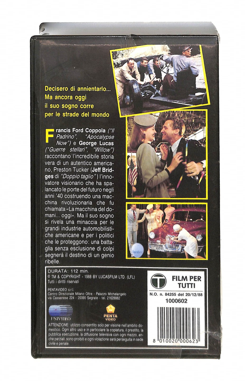 EBOND Tucker Un Uomo e Il Suo Sogno Penta Video VHS VH005377