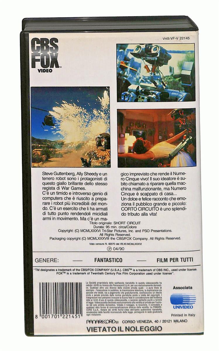 EBOND Corto Circuito Cbs Fox VHS VH004366