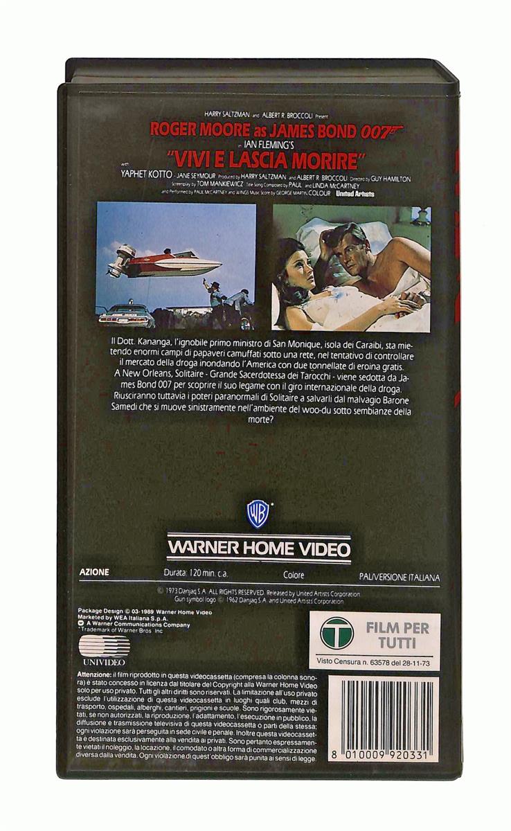 EBOND Vivi e Lascia Morire James Bond 007 Wb VHS VH002232