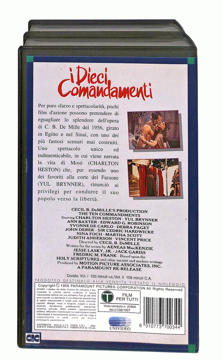 EBOND I Dieci Comandamenti Parte I e Ii Paramount Cic 2 VHS VH002656