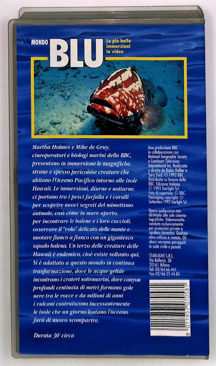 EBOND Mondo Blu In Immersione Alle Hawaii Starlight Bbc Video VHS VH005478