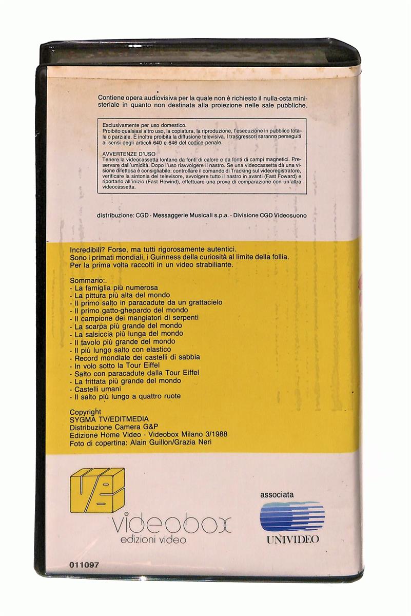 EBOND Il Video Guinness Dei Primati Videobox VHS VH003654