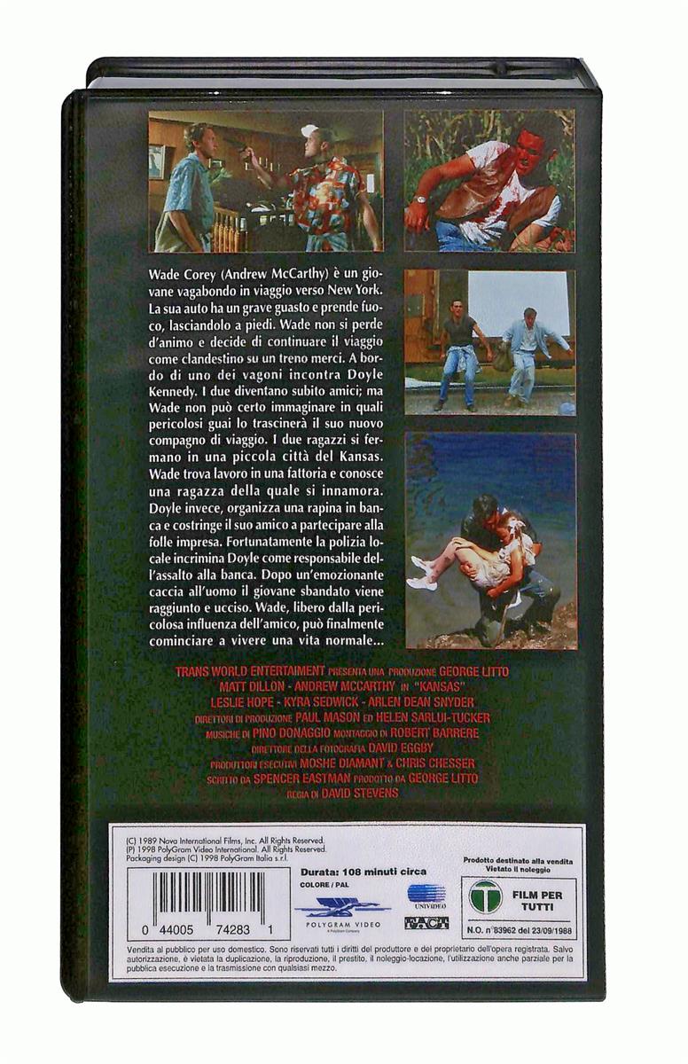 EBOND Kansas Matt Dillon Andrew Mccarthy Polygram VHS VH002425