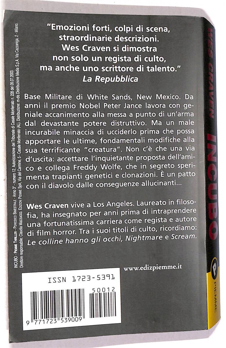 EBOND Incubo Di Wes Craven Libro LI020512