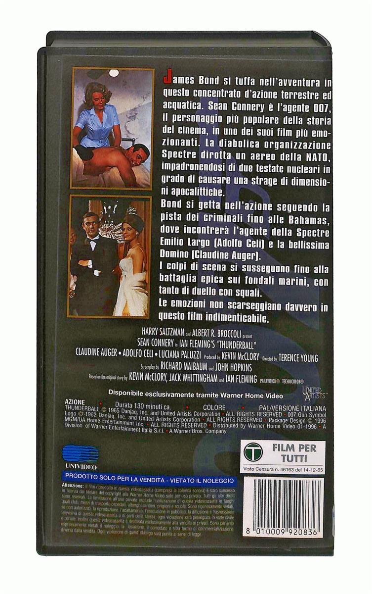 EBOND Thunderball Operazione Tuono James Bond 007 Mgm Ua VHS VH002260