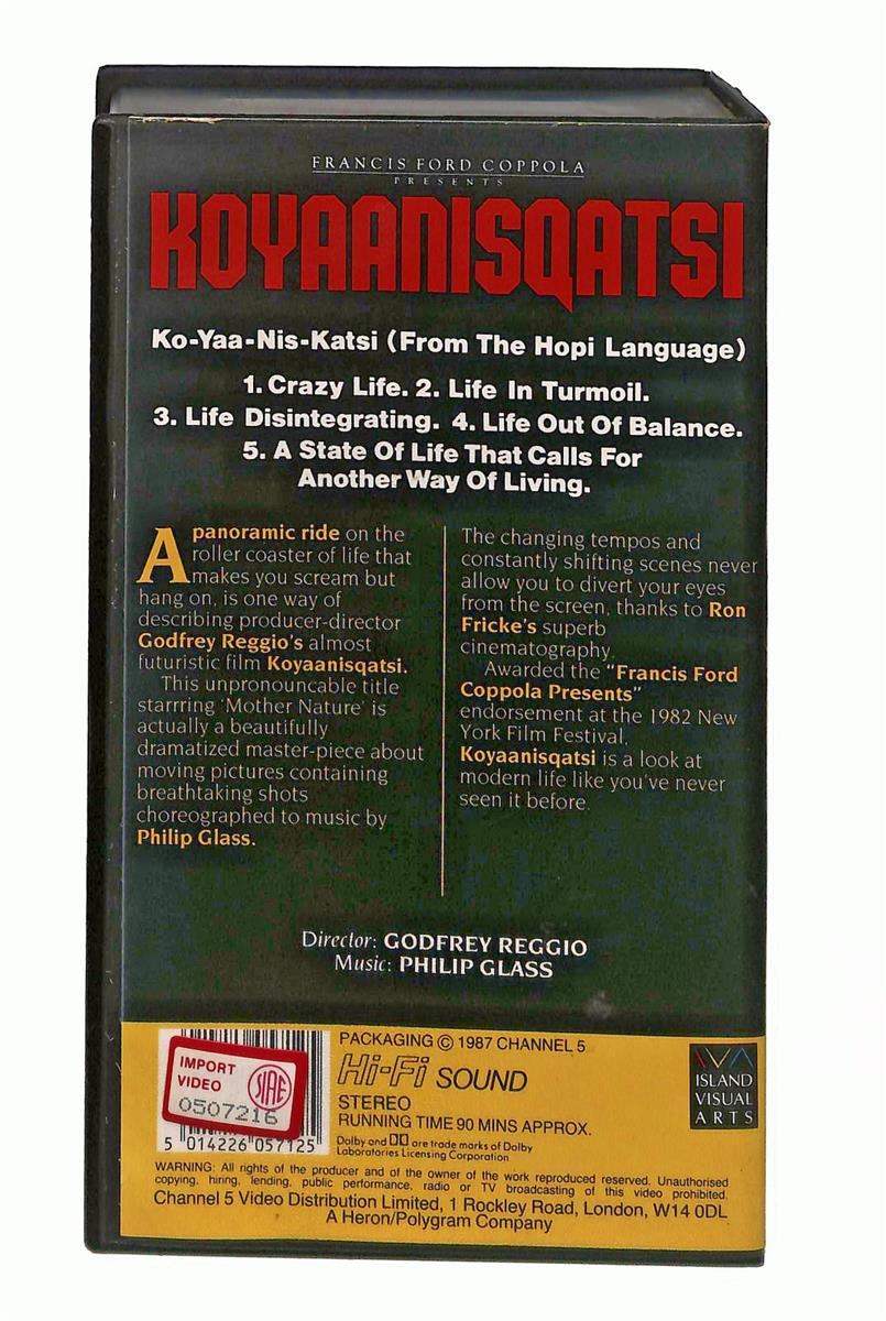 EBOND Koyaanisqatsi Channel 5 No Ita VHS VH003471
