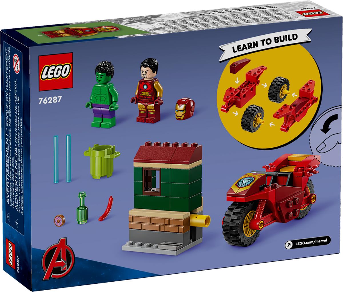 LEGO 76287 Iron Man con moto e The Hulk