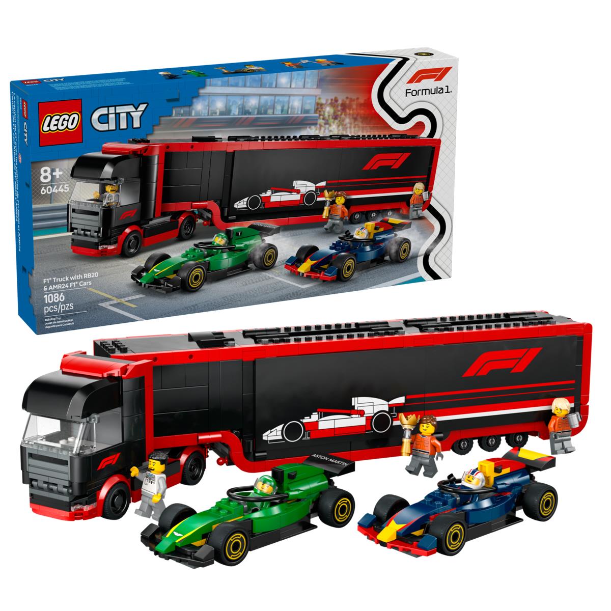 LEGO 60445 Autotrasportatore F1® con monoposto RB20 e AMR24 F1®