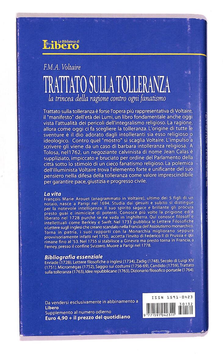 EBOND Trattato Sulla Tolleranza La Biblioteca Di Libero n 4 Libro LI011109