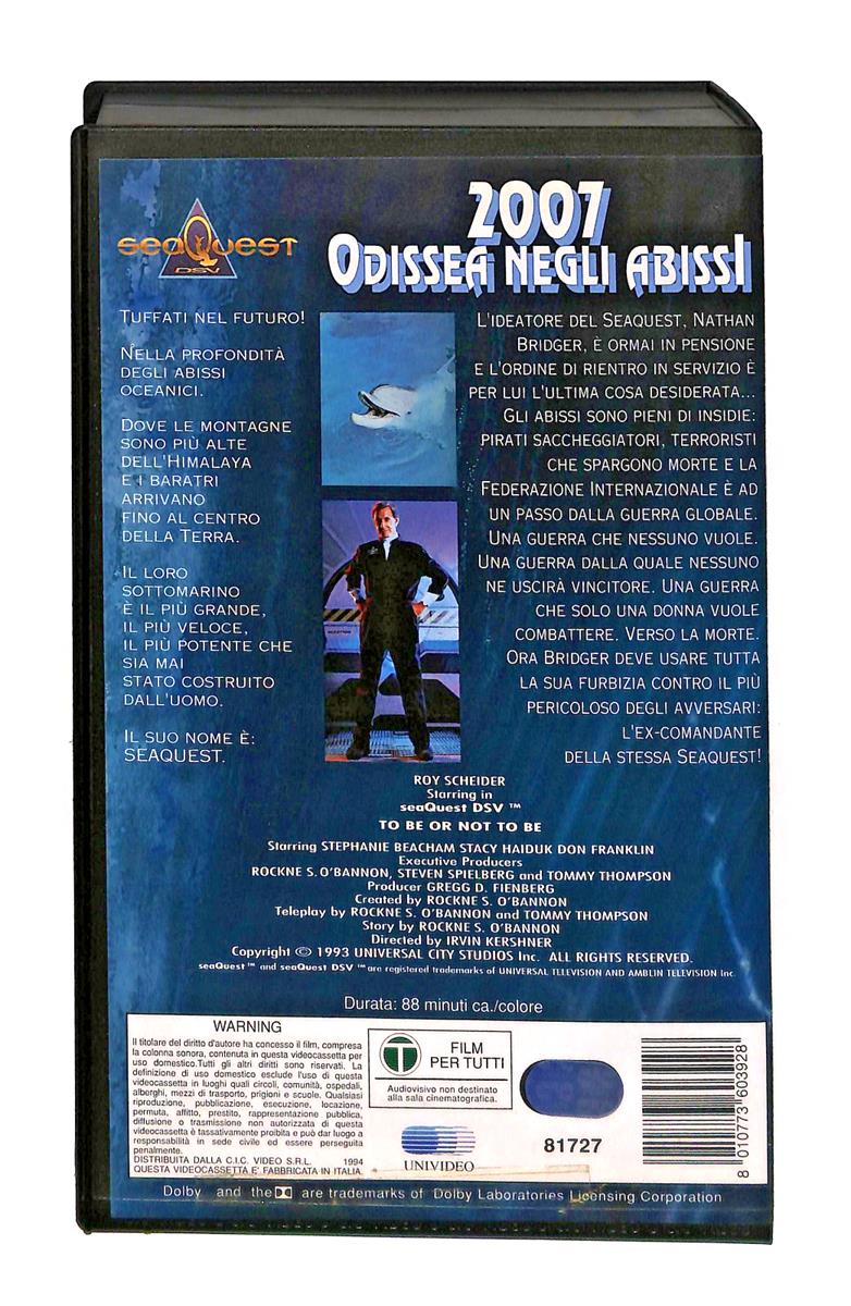EBOND Odissea Negli Abissi 2007 Seaquest Steven Spielberg Universal VHS VH002517