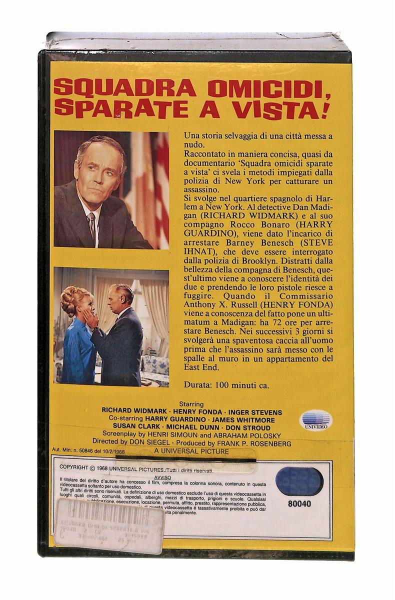 EBOND Squadra Omicidi Sparate a Vista Paramount Cic VHS VH002657