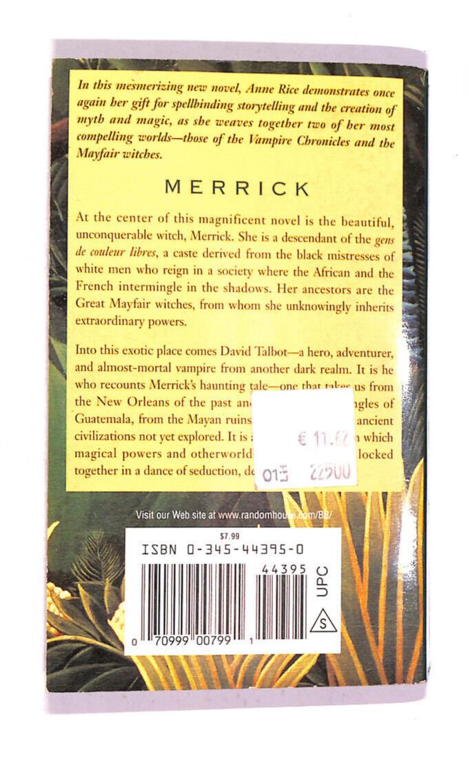 EBOND Merrick a Vampire Chronicle Libro LI008261