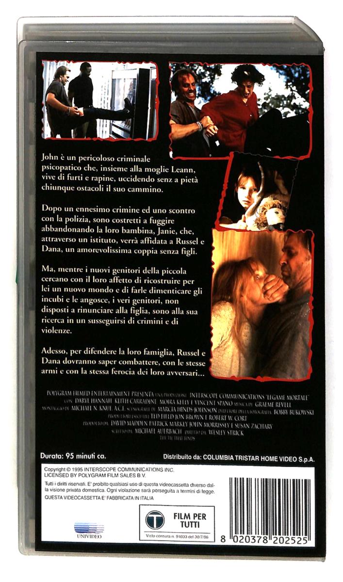 EBOND Legame Mortale Home Video VHS VH004106