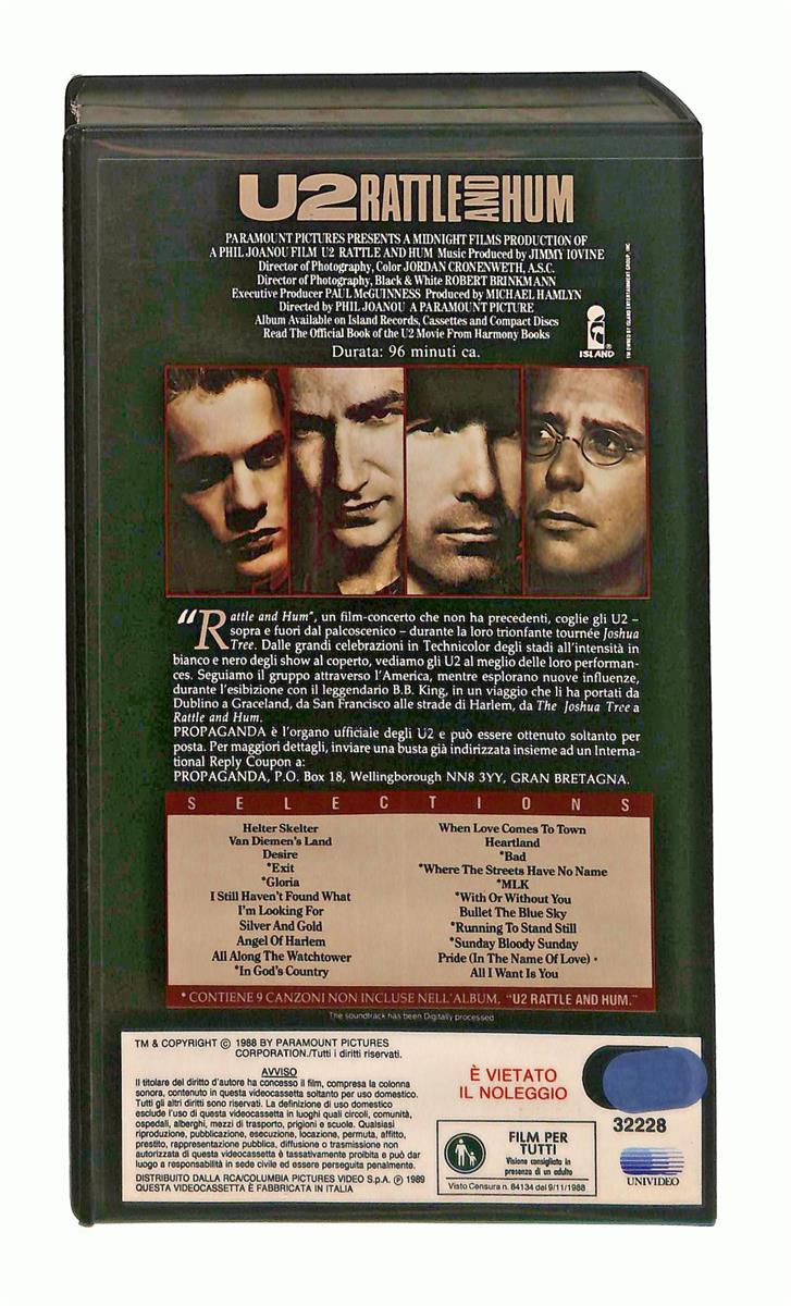 EBOND U2 Rattle And Hum Paramount Cic No Ita VHS VH003316
