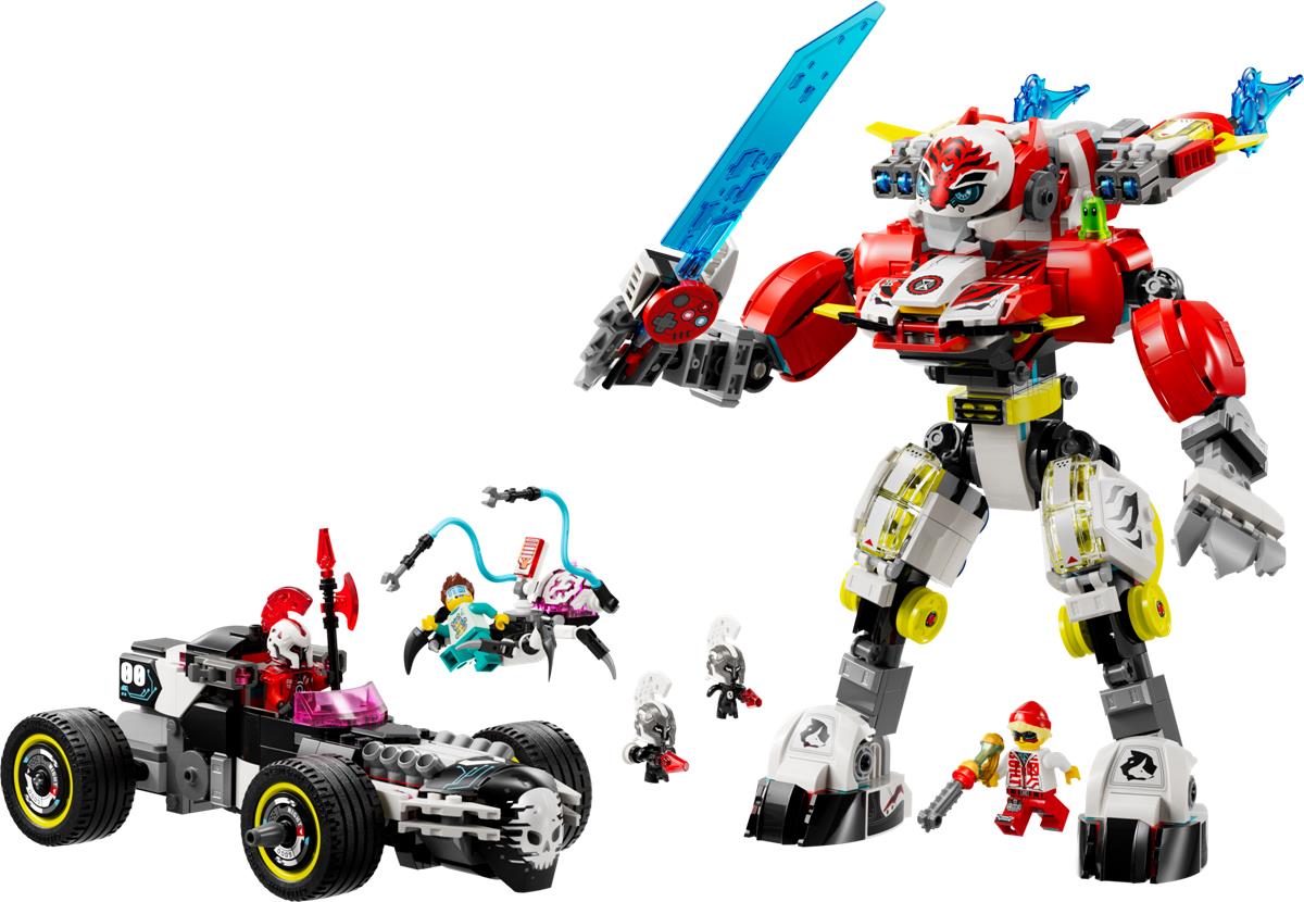 LEGO 71497 Mech tigre di Cooper e Bolide di Zero