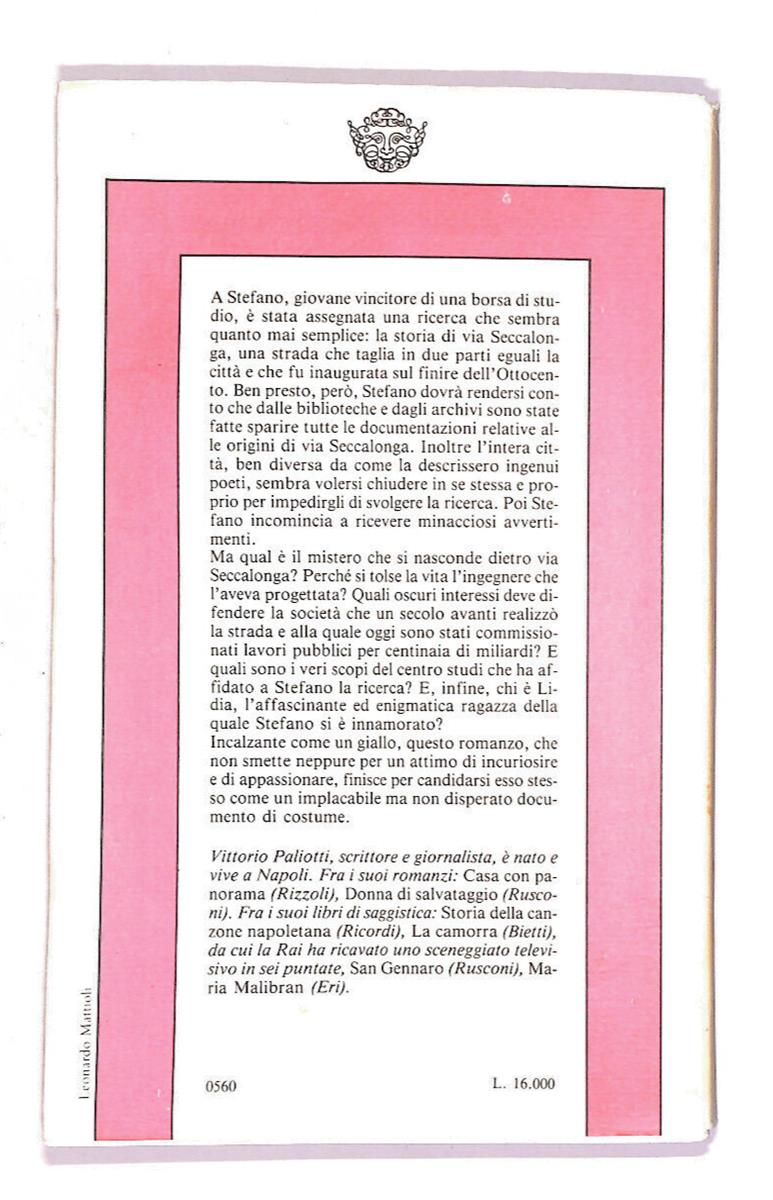 EBOND La Strada Delle Maschere Di Paliotti Vittorio Libro LI013905
