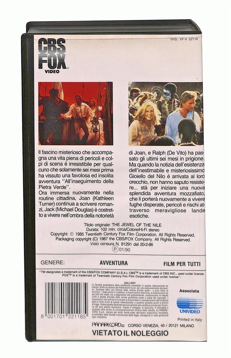 EBOND Il Gioiello Del Nilo Cbs Fox VHS VH004811