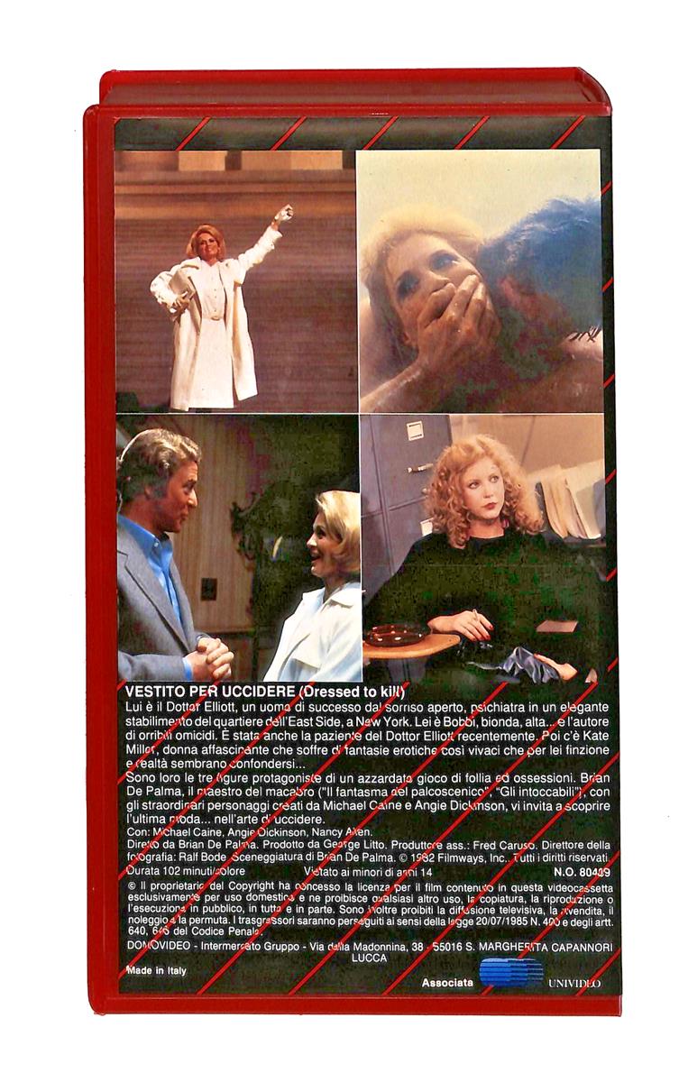 EBOND Vestito Per Uccidere Brian De Palma Domovideo VHS VH002429