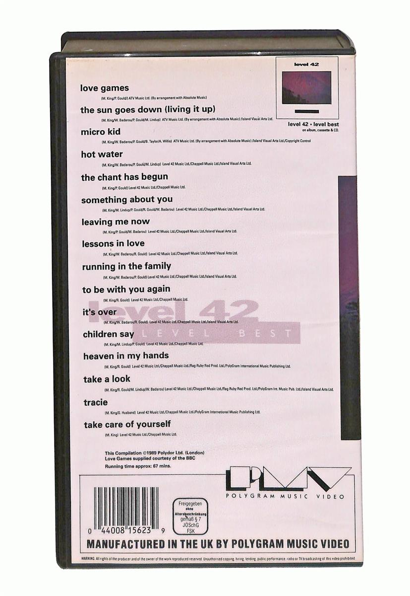 EBOND Level 42 Level Best No Ita In Lingua Inglese VHS VH003719
