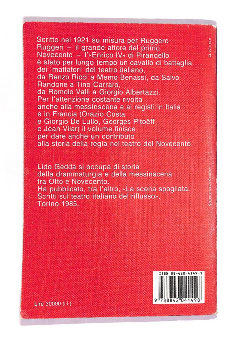 EBOND Recitare L'enrico Iv Di Pirandello Libro LI011710