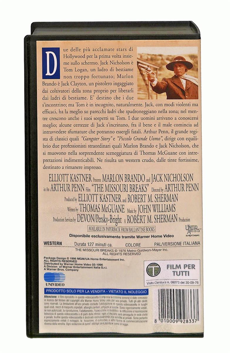 EBOND Missouri Brando Nicholson Gli Scudi Mgm Ua VHS VH002811