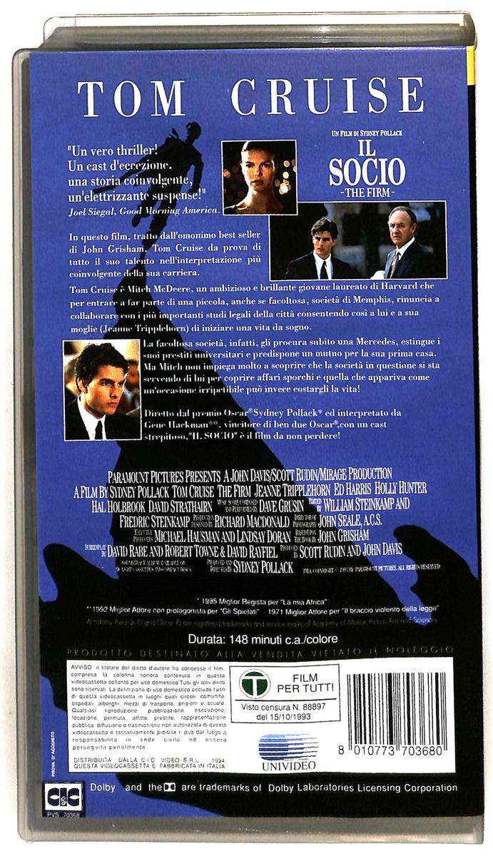EBOND Il Socio The Firm Paramount Cic VHS VH005469
