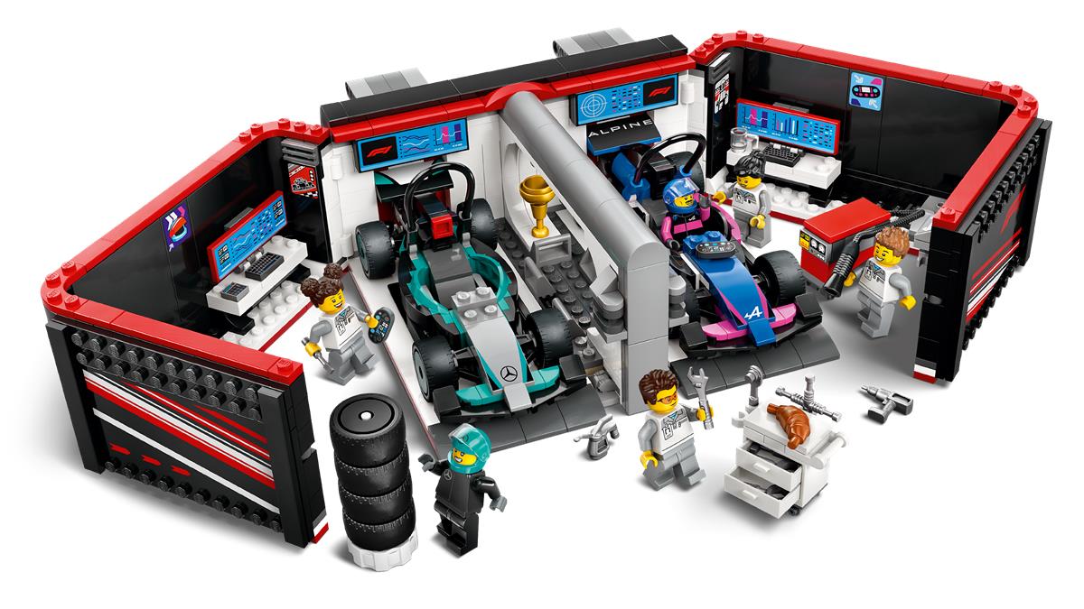 LEGO 60444 Garage con monoposto Mercedes-AMG e Alpine F1®